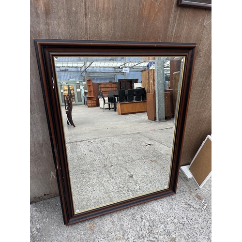 2897 - A 'GALLERY FRAMING' BEVEL EDGE WALL MIRROR, 46