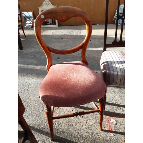 2880 - A PAIR OF EDWARDIAN BEDROOM CHAIRS AND VICTORIAN BEDROOM CHAIR