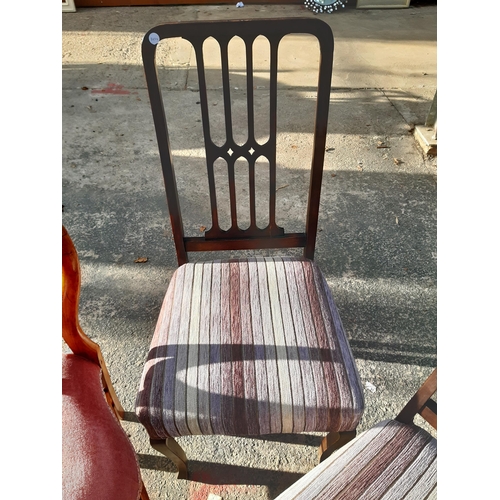 2880 - A PAIR OF EDWARDIAN BEDROOM CHAIRS AND VICTORIAN BEDROOM CHAIR