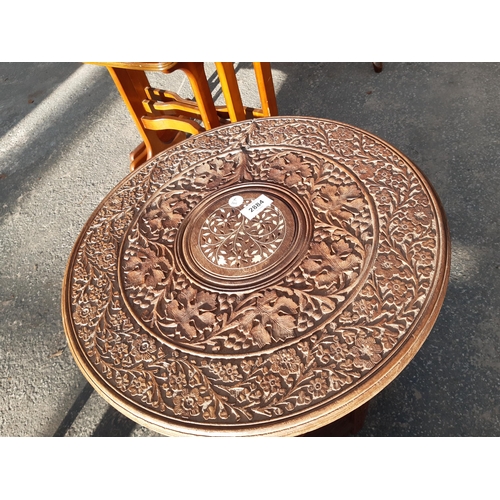 2884 - AN ANGLO INDIAN CARVED HARDWOOD OCCASIONAL TABLE, 17.5