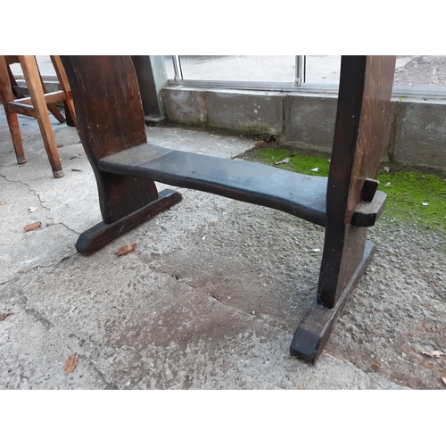 2895 - A MID 20TH CENTURY OAK PUB TABLE WITH WAVY RIM