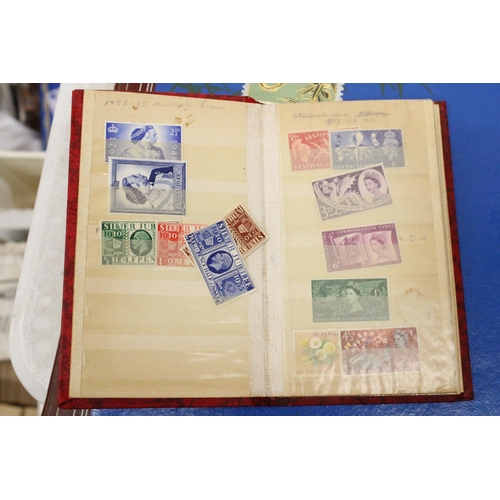 1101 - TWO STAMP ALBUMS, BOTH CONTAINING A QUANTITY OF BRITISH STAMPS