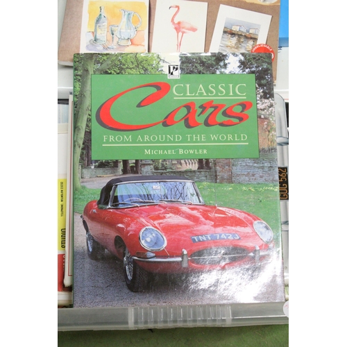 1147 - A QUANTITY OF BOOKS TO INCLUDE GARDENING, PAINTING, CARS, COLLECTABLES, ETC