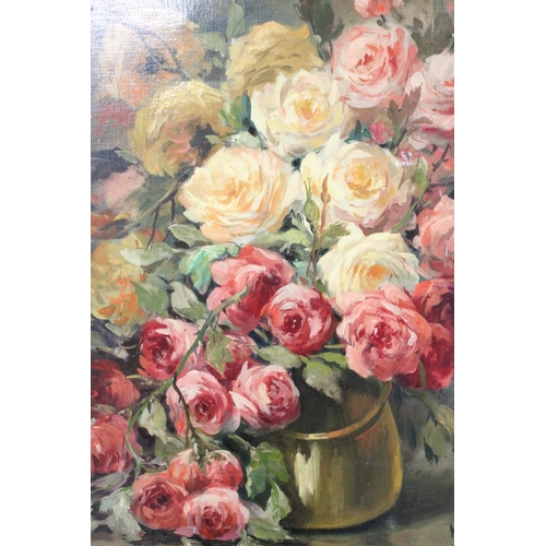 1166 - A STILL LIFE FLORAL OIL ON CANVAS SIGNED M PROUST, 54CM X 65CM