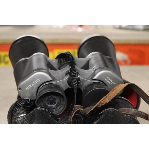 1192 - A PAIR OF MIRANDA BINOCULARS 10 X 50 MM FIELD 6.7 TOGETHER WITH A PAIR OF REGENT BINOCULARS 10 X 50 ... 