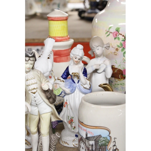 1193 - A QUANTITY OF COLLECTABLES TO INCLUDE A VINTAGE HORNSEA POTTERY COFFEEPOT, BISQUE FIGURE OF A LADY W... 