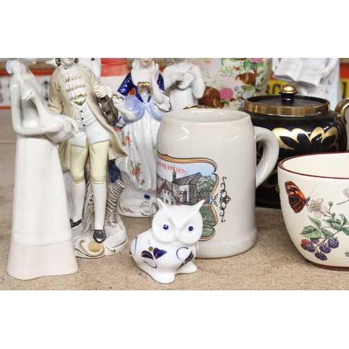 1193 - A QUANTITY OF COLLECTABLES TO INCLUDE A VINTAGE HORNSEA POTTERY COFFEEPOT, BISQUE FIGURE OF A LADY W... 