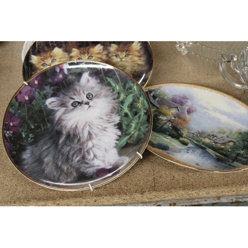 1197 - A QUANTITY OF COLLECTOR'S PLATES TO INCLUDE FRANKLIN MINT CAT PLATES, BRADFORD EXCHANGE LAMP LIGHT B... 