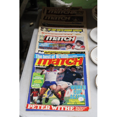 1201 - TEN 1980'S MATCH FOOTBALL MAGAZINE'S TO INCLUDE FA CUP SPECIALS