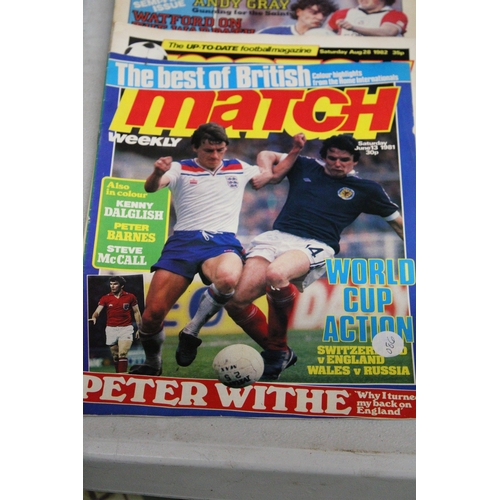 1201 - TEN 1980'S MATCH FOOTBALL MAGAZINE'S TO INCLUDE FA CUP SPECIALS