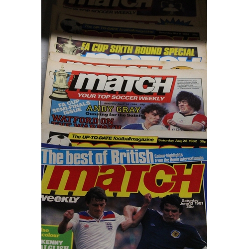 1201 - TEN 1980'S MATCH FOOTBALL MAGAZINE'S TO INCLUDE FA CUP SPECIALS