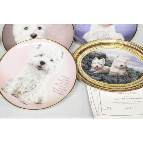 1203 - A COLLECTION OF DANBURY MINT COLLECTOR'S PLATES FROM THE POETRY OF THE WESTIE COLLECTION RIMMED WITH... 