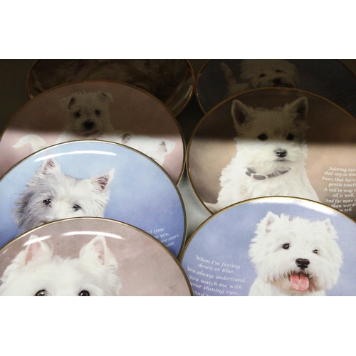 1203 - A COLLECTION OF DANBURY MINT COLLECTOR'S PLATES FROM THE POETRY OF THE WESTIE COLLECTION RIMMED WITH... 