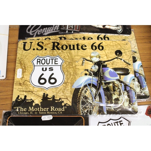 1296 - AN ASSORTMENT OF EIGHT METAL ADVERTISING SIGNS TO INCLUDE HARLEY DAVIDSON