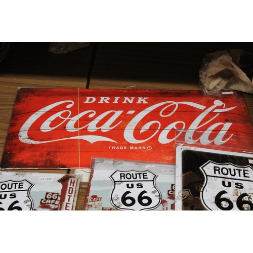 1299 - A QUANTITY OLF EIGHT METAL ADVERTISEMENT SIGNS TO INCLUDE COCA-COLA, PEPSI