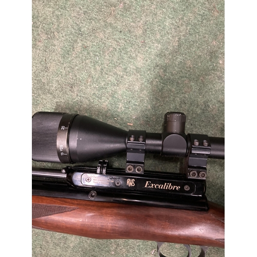 93 - AN RWS EXCALIBRE 0.22 AIR RIFLE WITH SOUND MODERATOR AND IR 3-9X50ARF TELESCOPIC SIGHTS