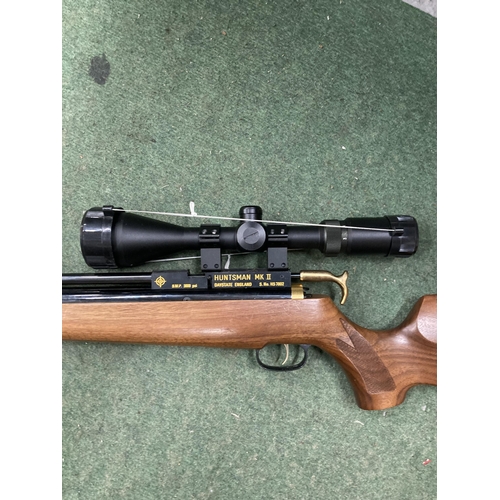 94 - A DAYSTATE HUNTSMAN MK2 0.22 AIR RIFLE WITH PARKER -HALE SOUND MODERATOR AND AGS 3-9X50 ILLUMINATED ... 