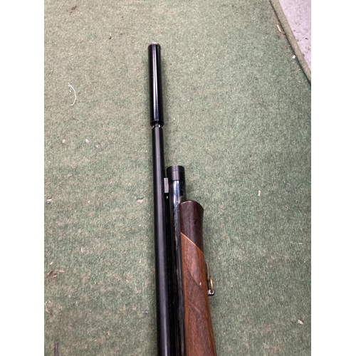 97 - AN RWS LR-20 .177 CALIBRE AIR RIFLE WITH PARKER - HALE SOUND MODERATOR AND BSA TELESCOPIC SIGHTS