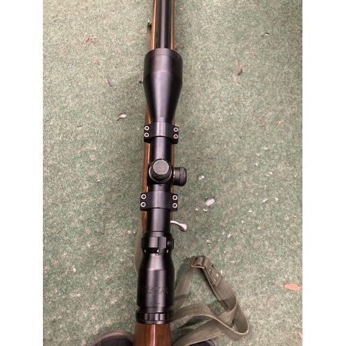 97 - AN RWS LR-20 .177 CALIBRE AIR RIFLE WITH PARKER - HALE SOUND MODERATOR AND BSA TELESCOPIC SIGHTS