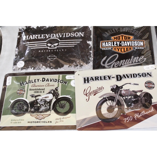 1178 - EIGHT METAL HARLEY-DAVIDSON ADVERTISING SIGNS