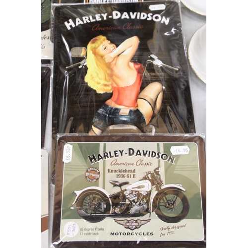 1178 - EIGHT METAL HARLEY-DAVIDSON ADVERTISING SIGNS