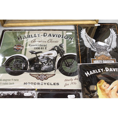 1178 - EIGHT METAL HARLEY-DAVIDSON ADVERTISING SIGNS