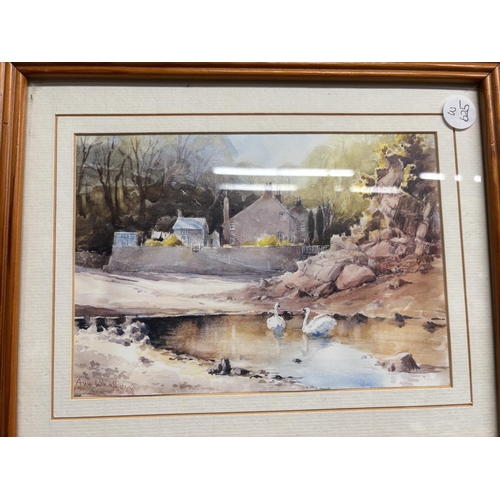 1318A - TWO FRAMED  WATERCOLOURS OF THE COUNTRYSIDE BY ANN WHALLEY AND ROB WILLIAMS