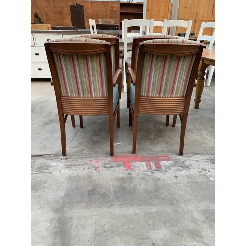 2991 - A SET OF FOUR OPEN ARM CHAIRS