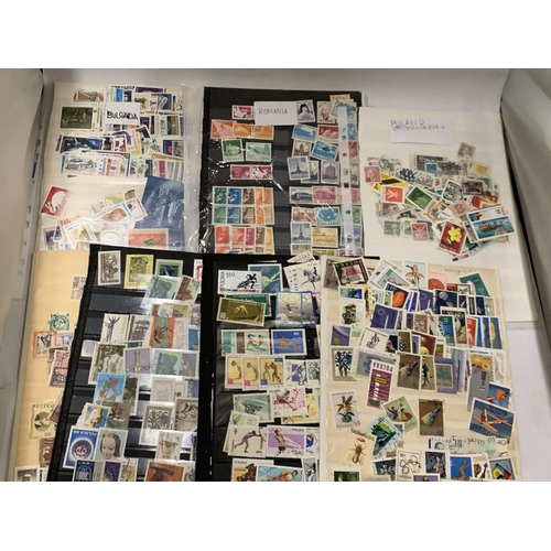 742 - A LOCAL DECEASED DEALER’S STOCK OF STAMPS ARRANGED ON STOCKSHEETS TO INCLUDE : POLAND, BULGARIA, ROU... 