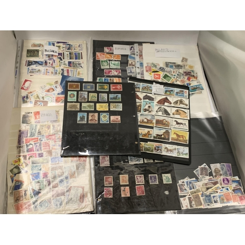 742 - A LOCAL DECEASED DEALER’S STOCK OF STAMPS ARRANGED ON STOCKSHEETS TO INCLUDE : POLAND, BULGARIA, ROU... 