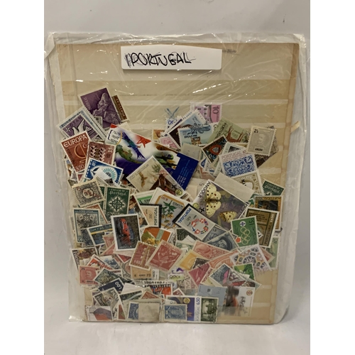 744 - A LOCAL DECEASED DEALER’S STOCK OF STAMPS ARRANGED ON STOCKSHEETS TO INCLUDE : ROMANIA, PORTUGAL, PO... 