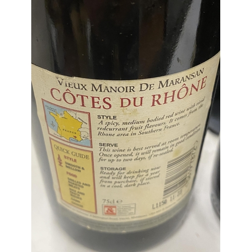 374A - TWELVE MIXED BOTTLES OF RHONE WINES TO INCLUDE CROZES-HERMITAGE 1999, GIGONDAS CHATEAUNEUF DU PAPE E... 