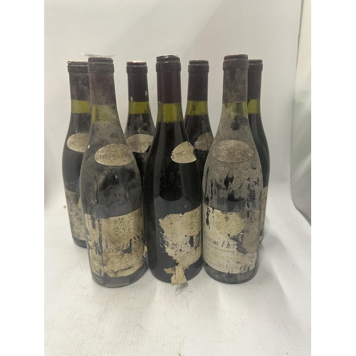 375A - SEVEN BOTTLES OF CROZES-HERMITAGE 1987.