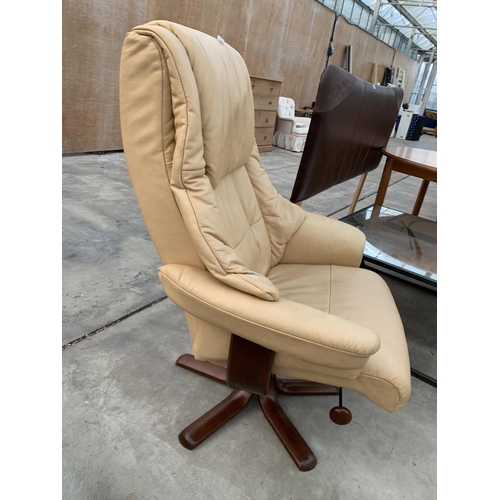 2990 - A STRESSLESS STYLE SWIVEL RECLINER