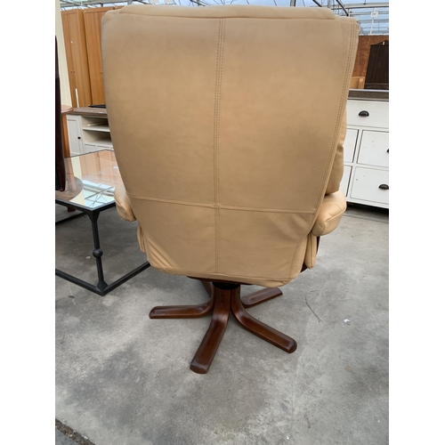 2990 - A STRESSLESS STYLE SWIVEL RECLINER