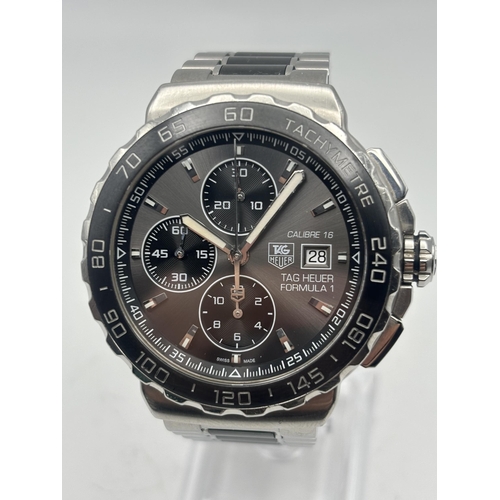 522 - A TAG HEUER F1 AUTOMATIC CHRONOGRAPH CAU2010 MEN'S WRIST WATCH CALIBRE 16, WORKING ORDER KEEPING TIM... 