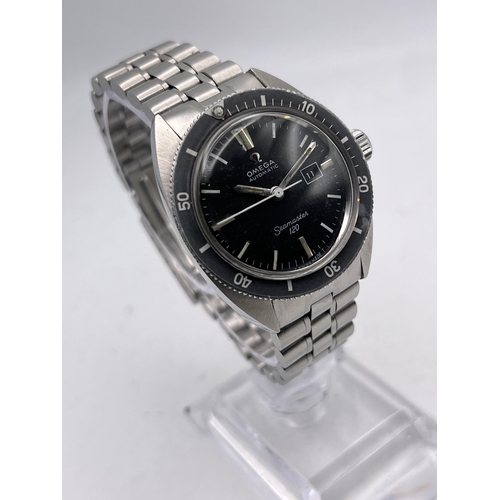 542 - A VINTAGE OMEGA SEAMASTER 120 DIVERS WATCH MANUAL WIND COMPLETE WITH BRACELET SEEN WORKING AND KEEPI... 