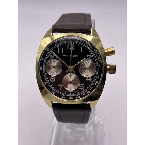 552 - A VINTAGE TOP TIMER MONOPUSHER CHRONOGRAPH MEN'S 36MM WRISTWATCH