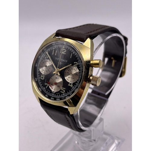 552 - A VINTAGE TOP TIMER MONOPUSHER CHRONOGRAPH MEN'S 36MM WRISTWATCH