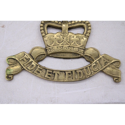 138 - A ROYAL ARMY PAY CORPS BRASS PLAQUE