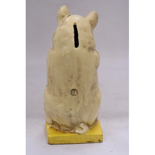 205 - A CAST 'THE WISE PIG' MONEY BOX, HEIGHT 16CM