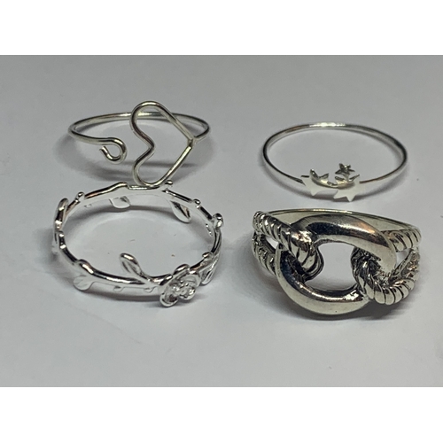 726 - FOUR MARKED SILVER RINGS