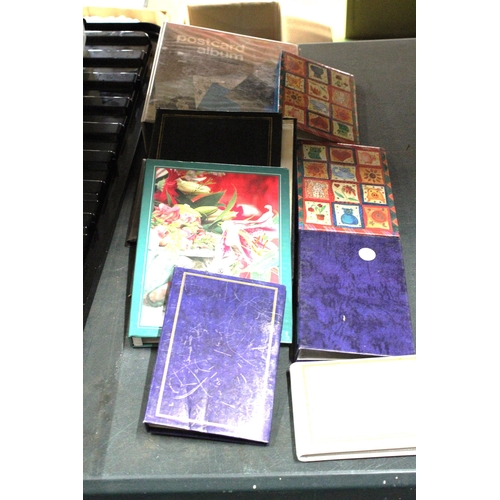 1075 - NINE POSTCARD ALBUMS WITH INSERTS