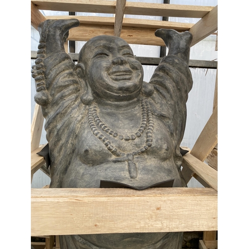 1671 - A CEMENT FIBRE KONTHE STANDING BUDHA (H:100CM)