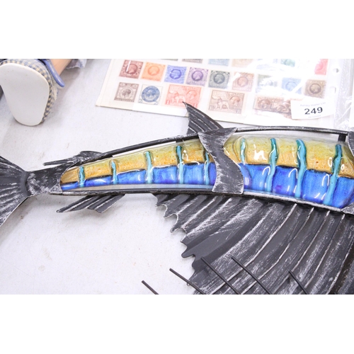 247 - TWO METAL FISH WALL HANGINGS