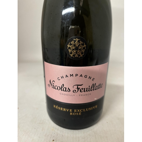 321 - A BOTTLE OF NICOLAS FEUILLATTEE RESERVE EXCLUSIVE ROSE CHAMPAGNE