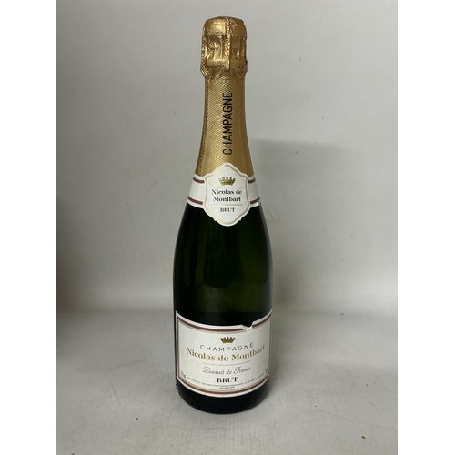 397 - A BOTTLE OF NICOLAS DE MONTBART BRUT CHAMPAGNE