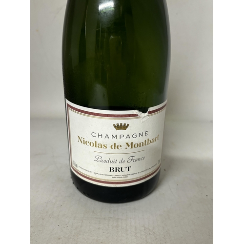 397 - A BOTTLE OF NICOLAS DE MONTBART BRUT CHAMPAGNE