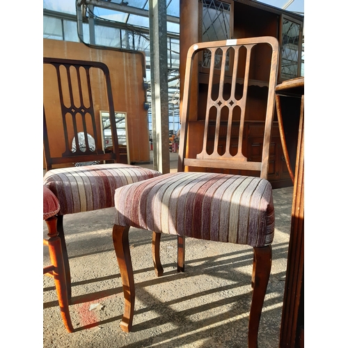 2880 - A PAIR OF EDWARDIAN BEDROOM CHAIRS AND VICTORIAN BEDROOM CHAIR