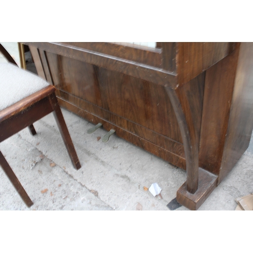 2910 - AN ATHELSTAN WALNUT UPRIGHT PIANO AND STOOL